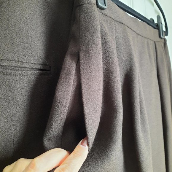 Vintage Saville Petite 2-Piece Wool Chestnut / Chocolate Brown Suit Size 8P - Picture 5 of 7